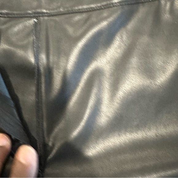 Calvin Klein Women's Black Faux Leather Button-Waist Straight Leg Pants NWOT - Picture 5 of 9